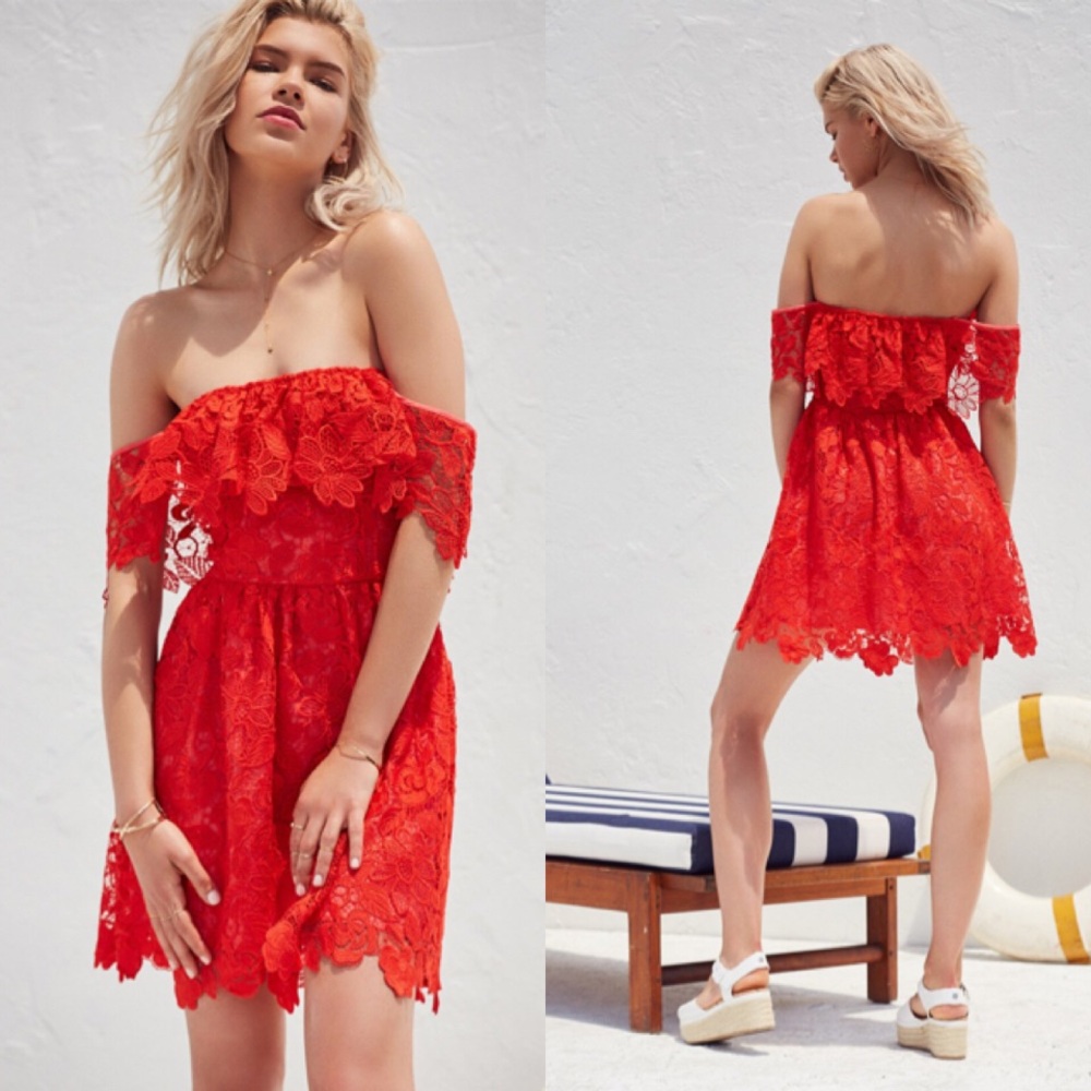 Lovers+Friends DREAM VACAY DRESS IN RED